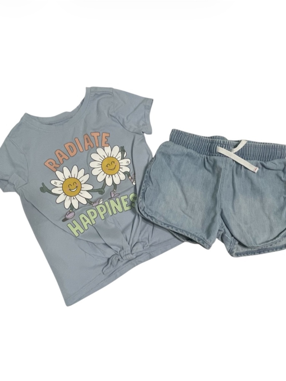 Garanimals Light Blue Girls "Radiate Happiness" Daisy Tee and Shorts Set